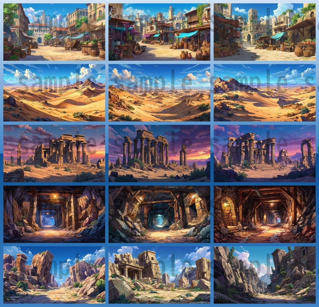 【288枚】古代エジプト ファンタジー背景イラスト【著作権フリー素材】