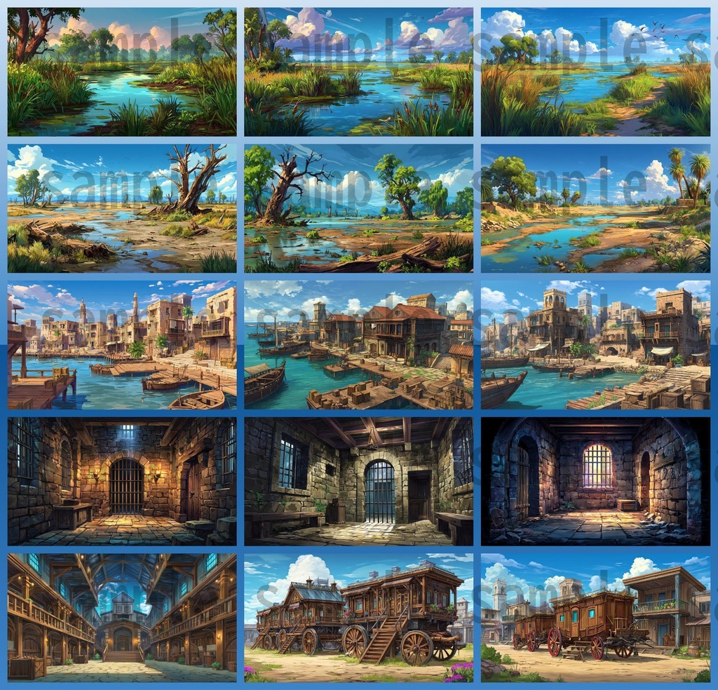 【288枚】古代エジプト ファンタジー背景イラスト【著作権フリー素材】