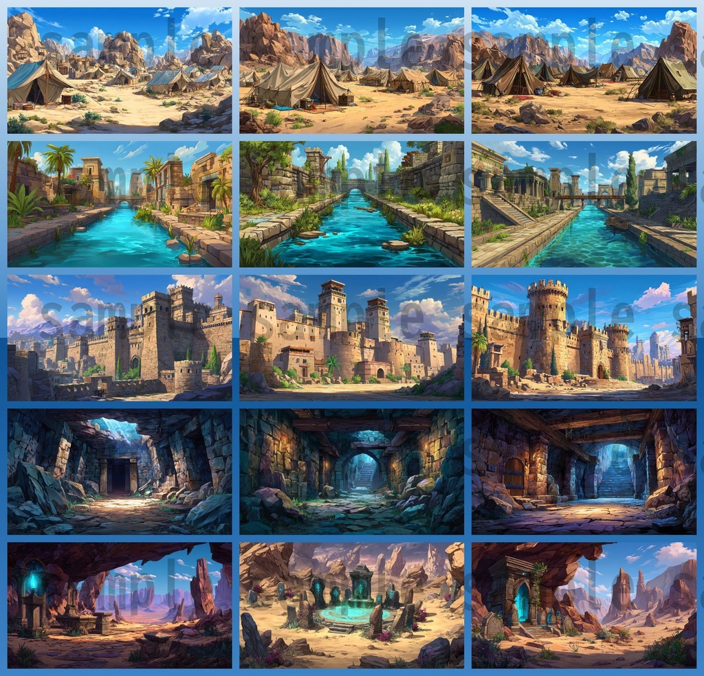 【288枚】古代エジプト ファンタジー背景イラスト【著作権フリー素材】