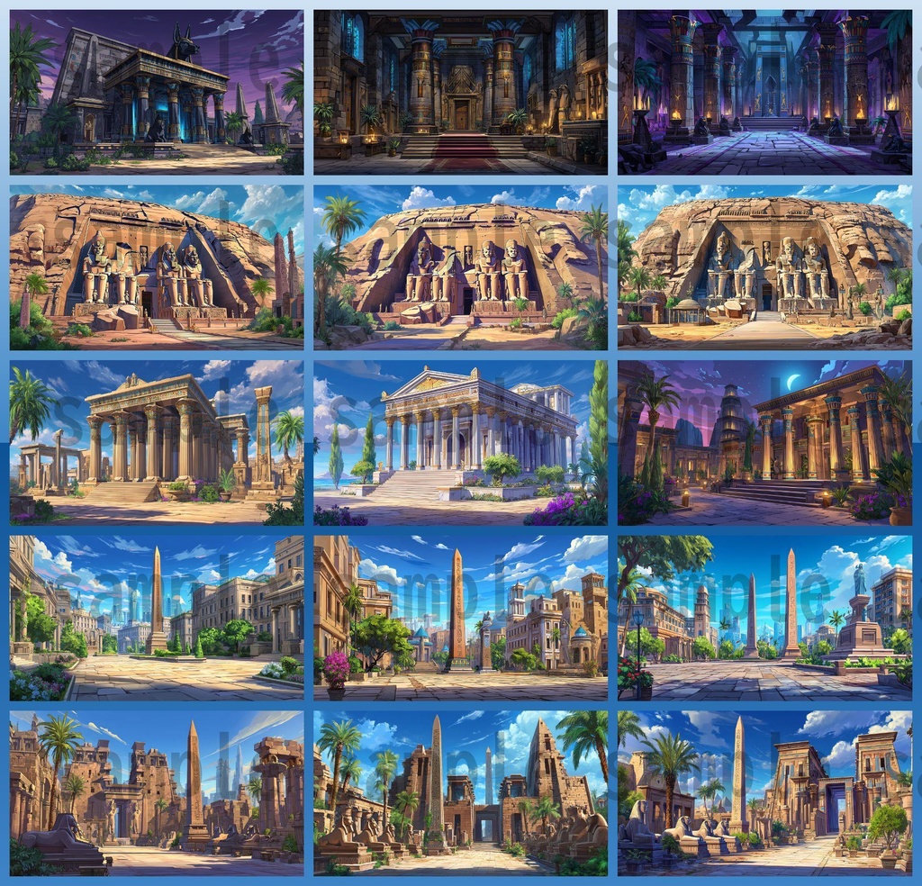 【288枚】古代エジプト ファンタジー背景イラスト【著作権フリー素材】