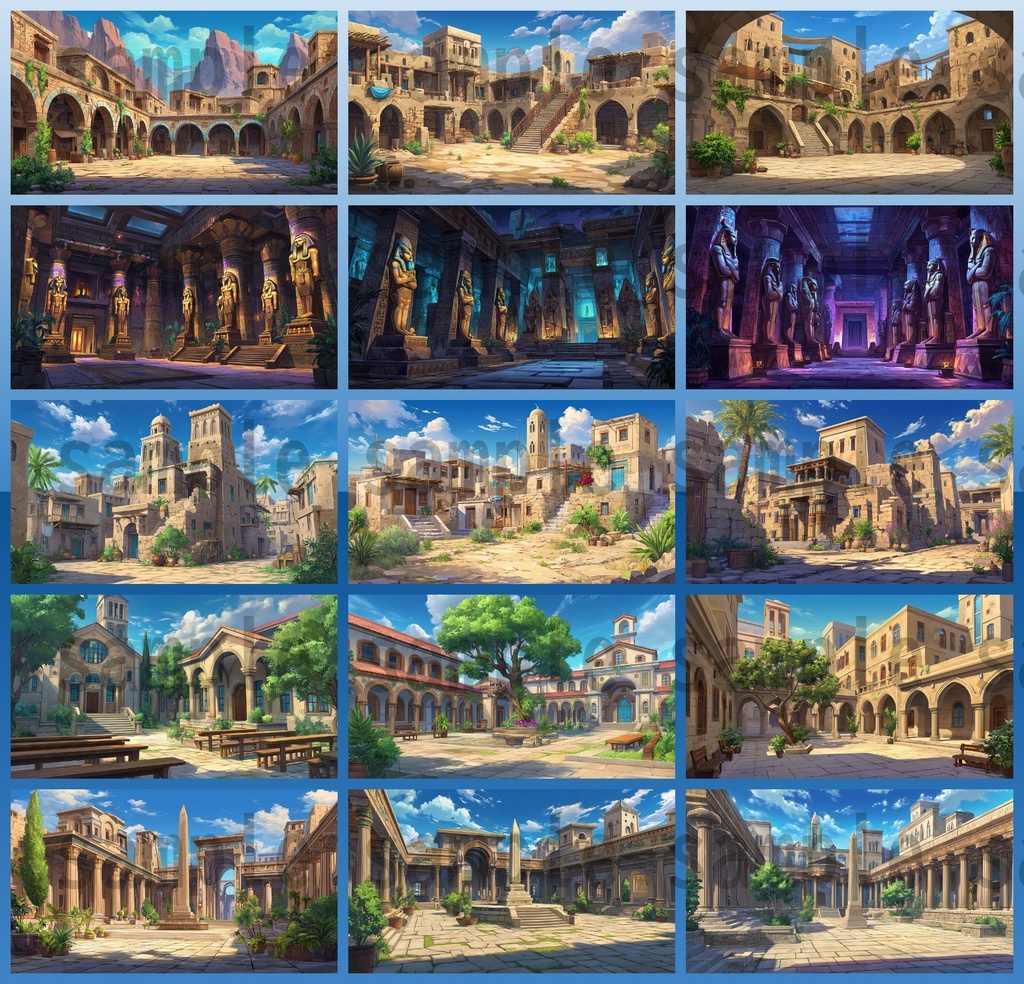 【288枚】古代エジプト ファンタジー背景イラスト【著作権フリー素材】