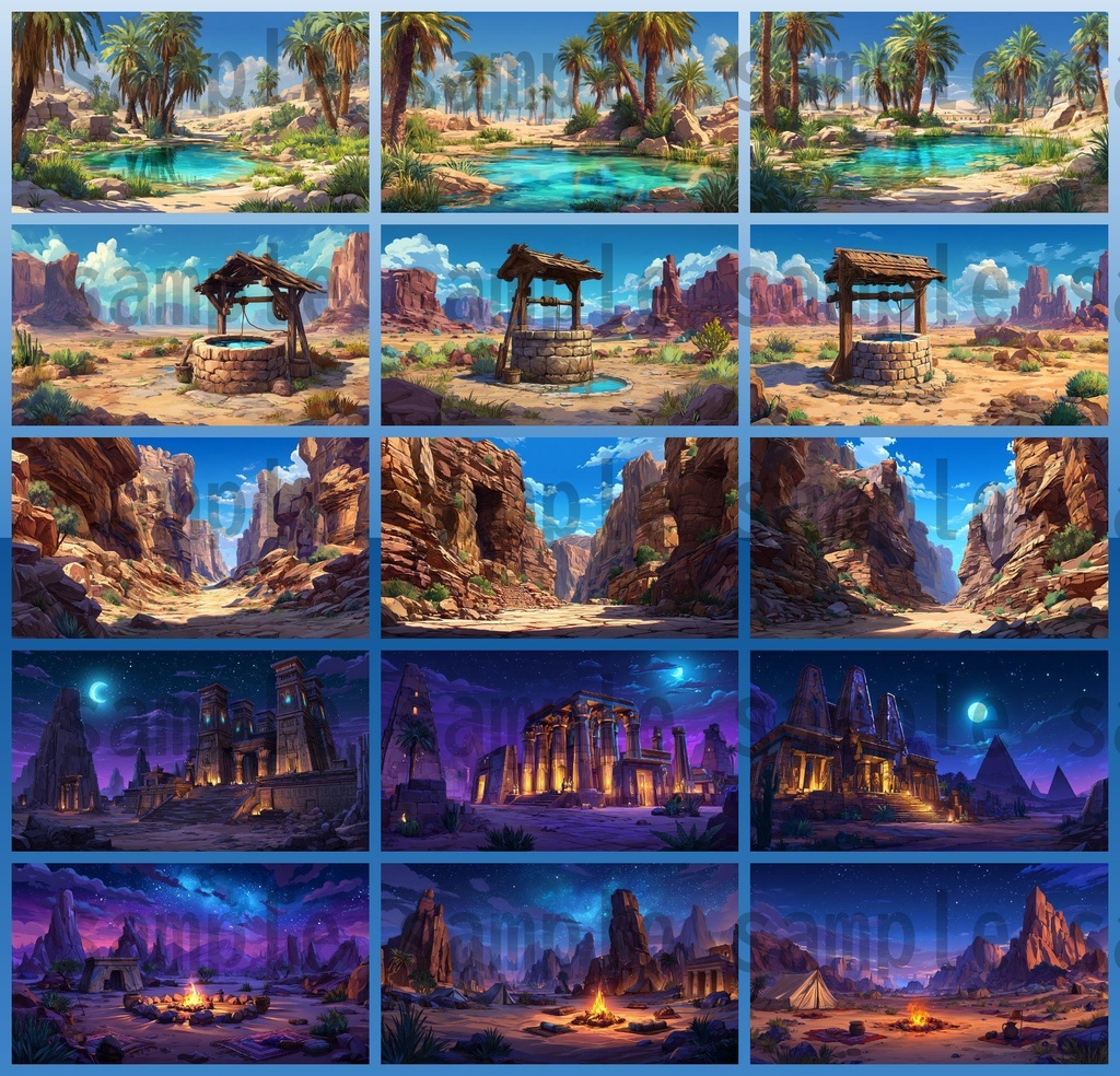 【288枚】古代エジプト ファンタジー背景イラスト【著作権フリー素材】