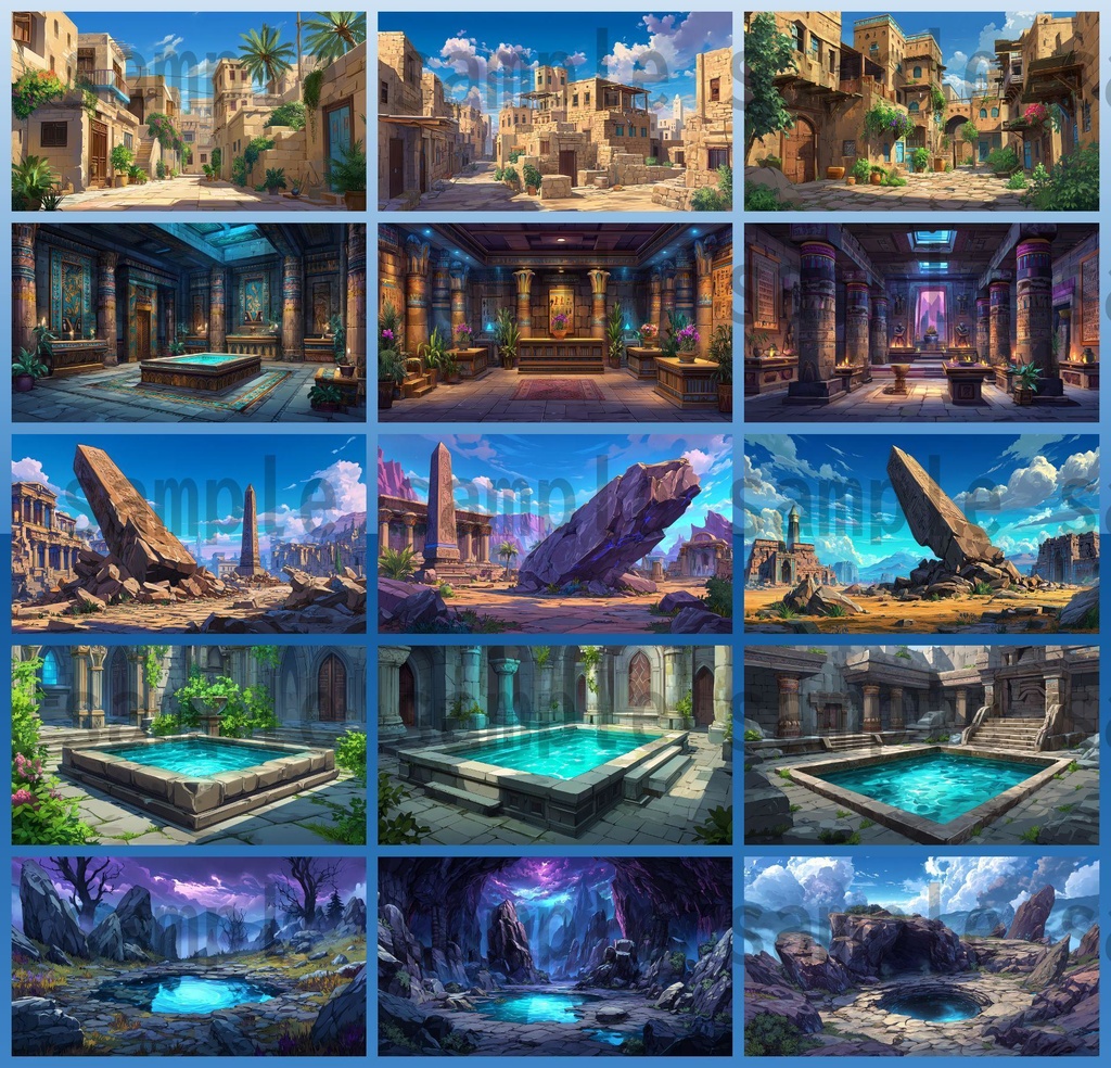 【288枚】古代エジプト ファンタジー背景イラスト【著作権フリー素材】