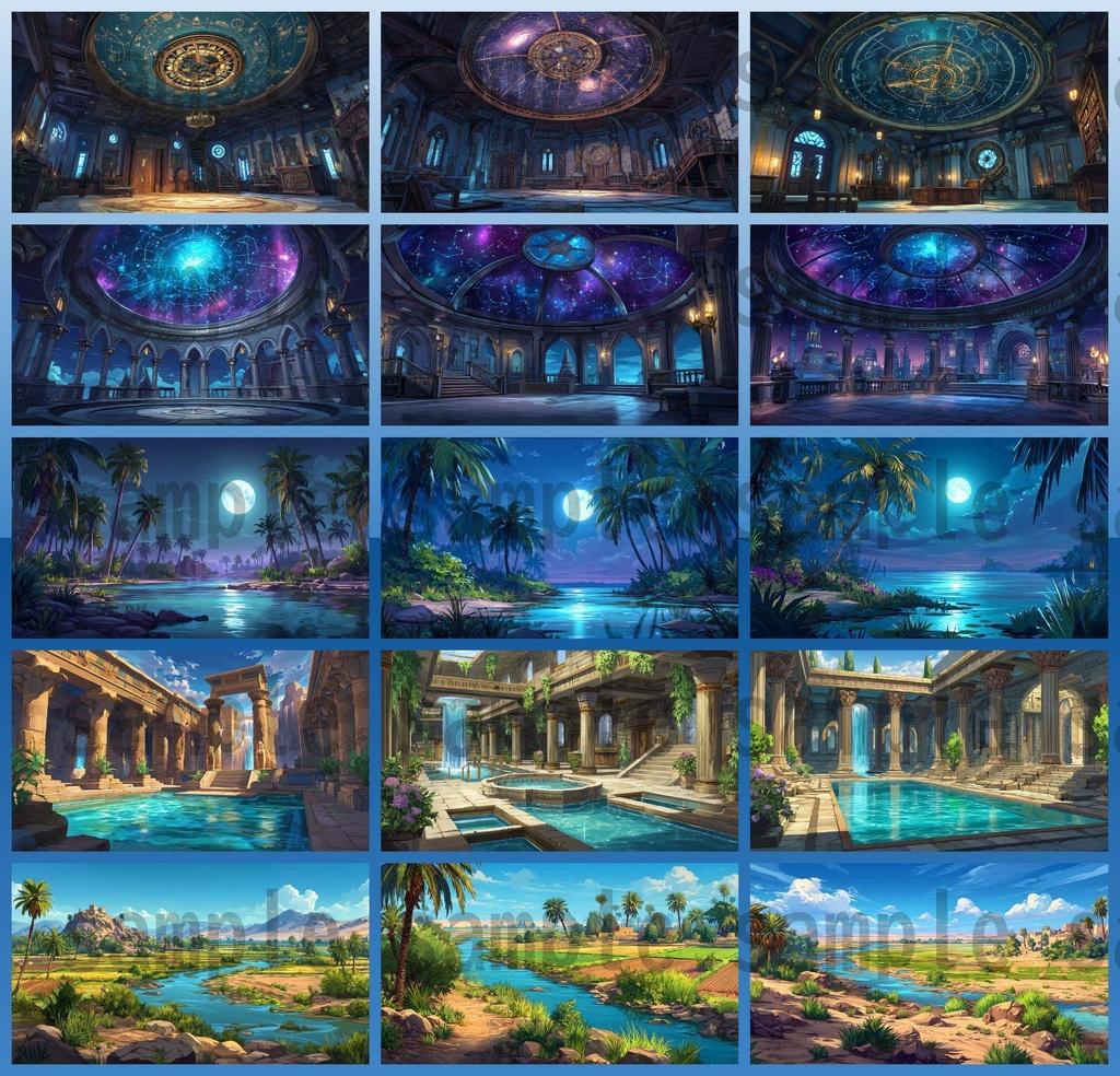 【288枚】古代エジプト ファンタジー背景イラスト【著作権フリー素材】