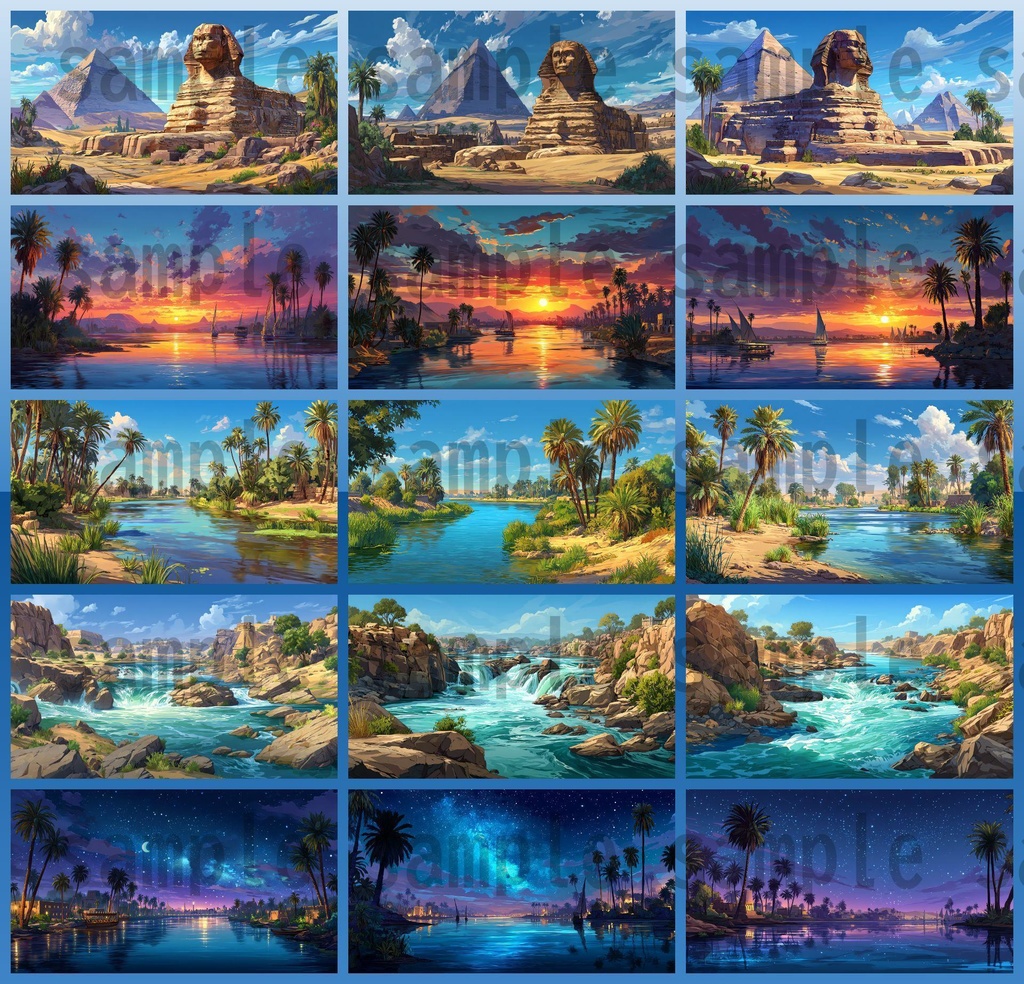【288枚】古代エジプト ファンタジー背景イラスト【著作権フリー素材】