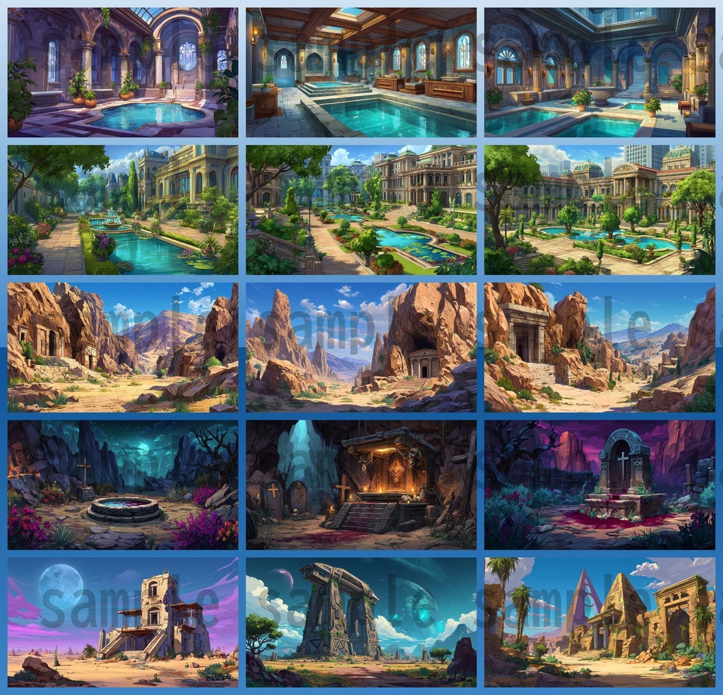 【288枚】古代エジプト ファンタジー背景イラスト【著作権フリー素材】