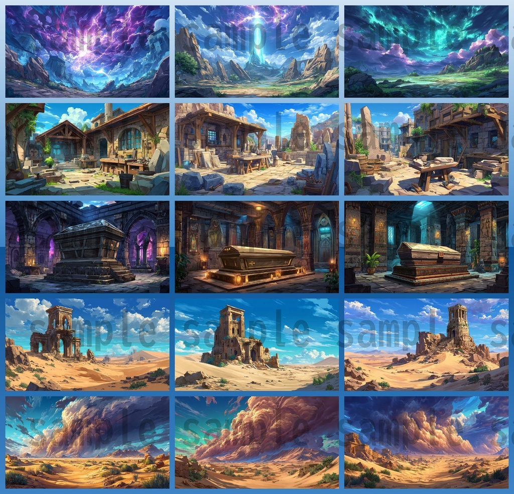 【288枚】古代エジプト ファンタジー背景イラスト【著作権フリー素材】