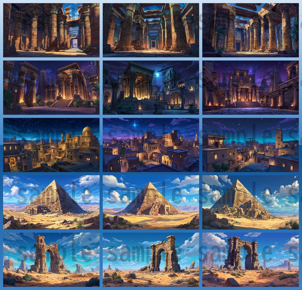 【288枚】古代エジプト ファンタジー背景イラスト【著作権フリー素材】