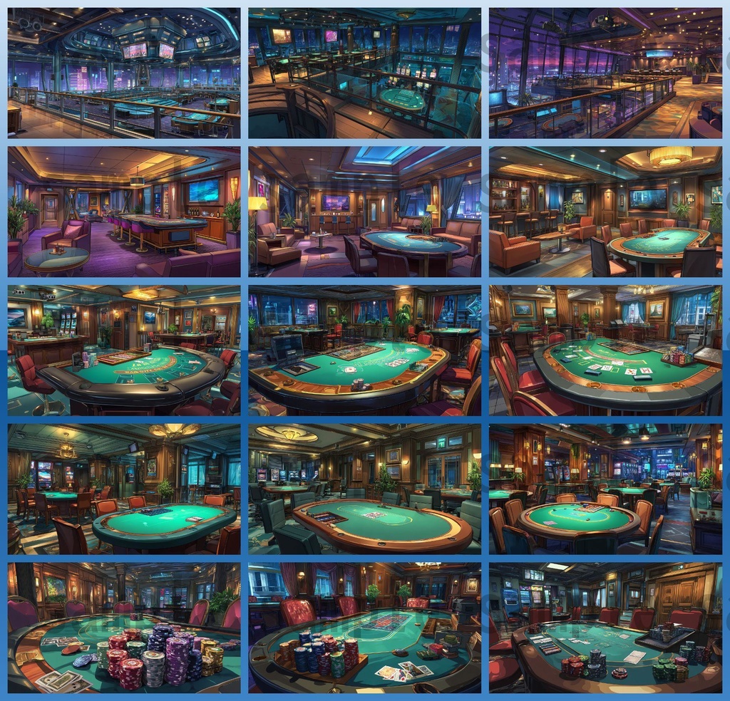 【126枚】カジノ 背景イラスト【著作権フリー素材】ポーカー・バカラ・スロット・ホテル等