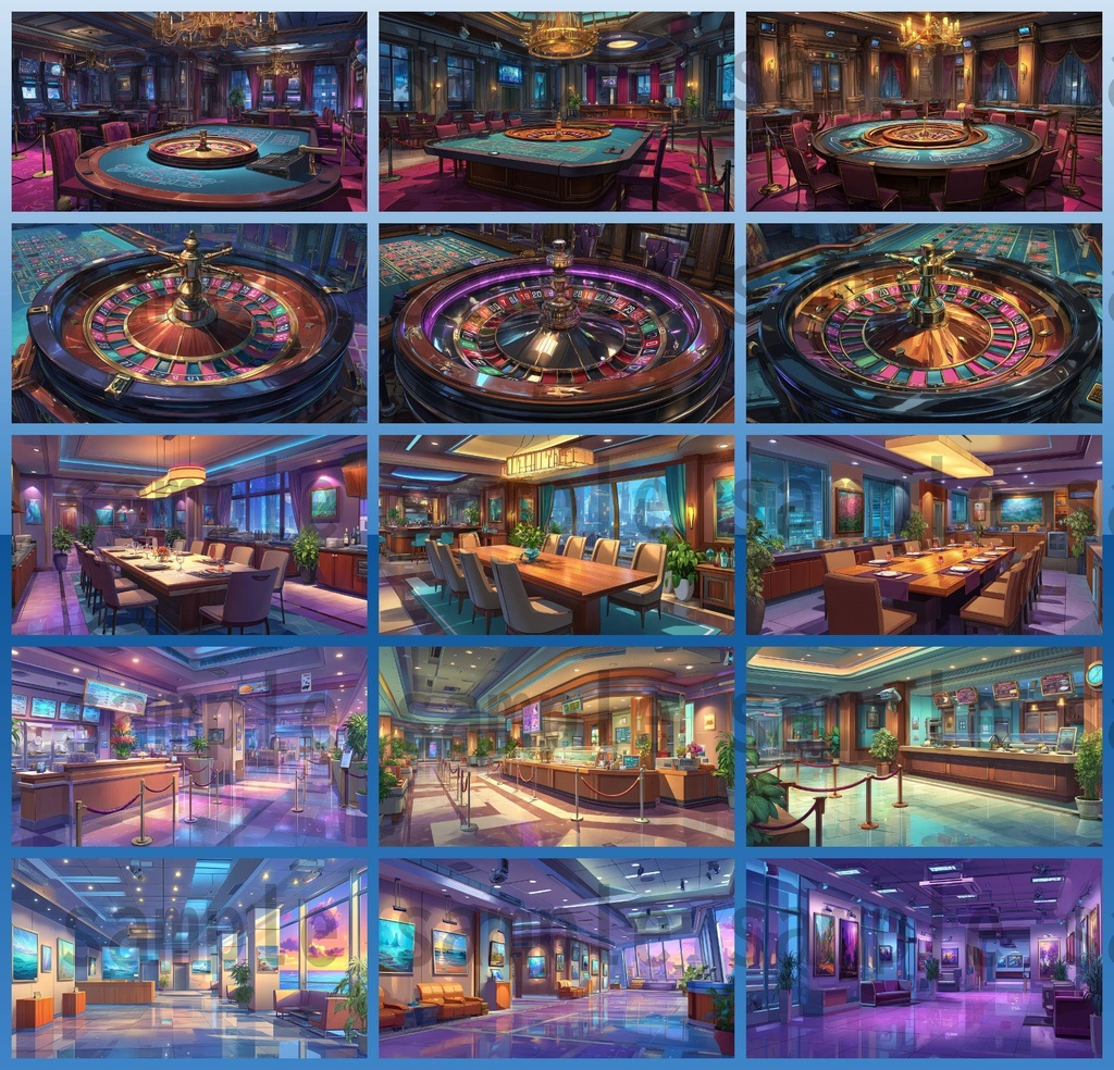 【126枚】カジノ 背景イラスト【著作権フリー素材】ポーカー・バカラ・スロット・ホテル等