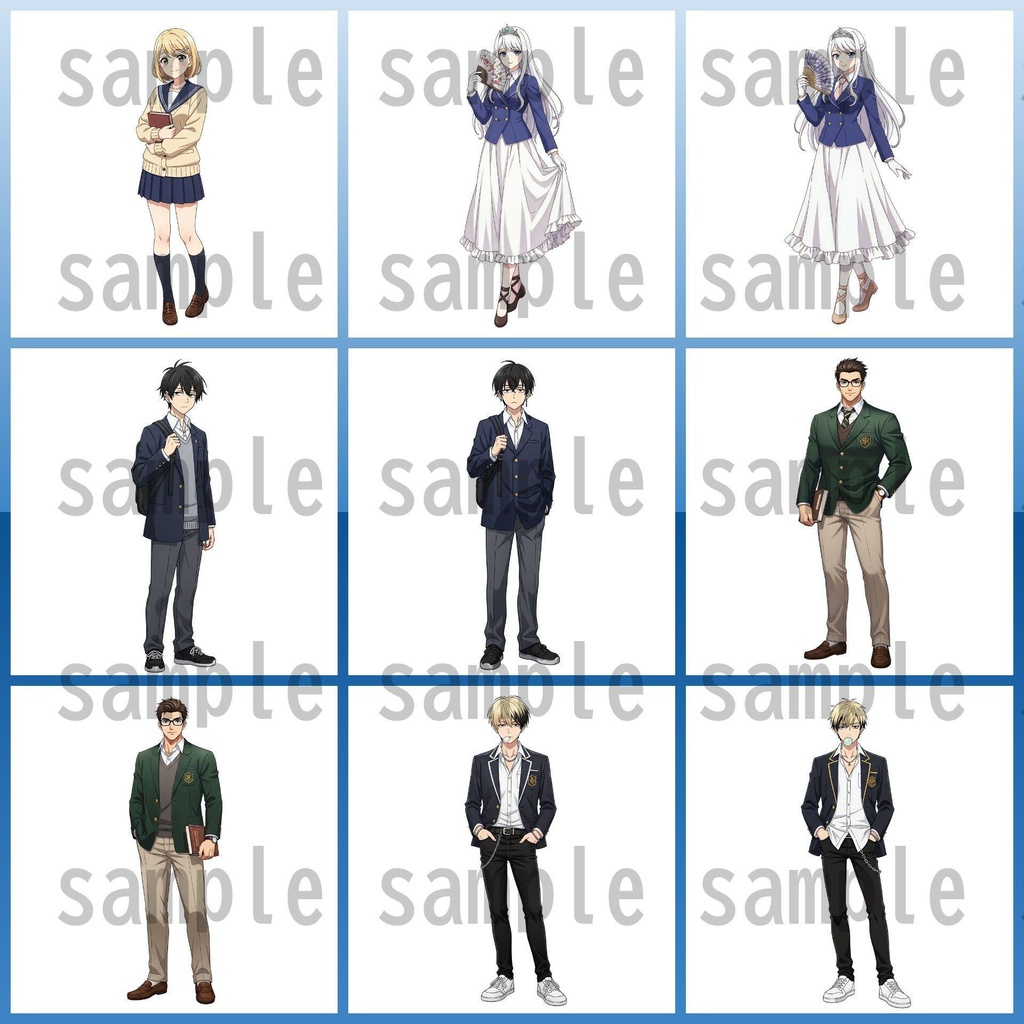 【81枚】学生 立ち絵イラスト【著作権フリー素材】男女:中学・高校生