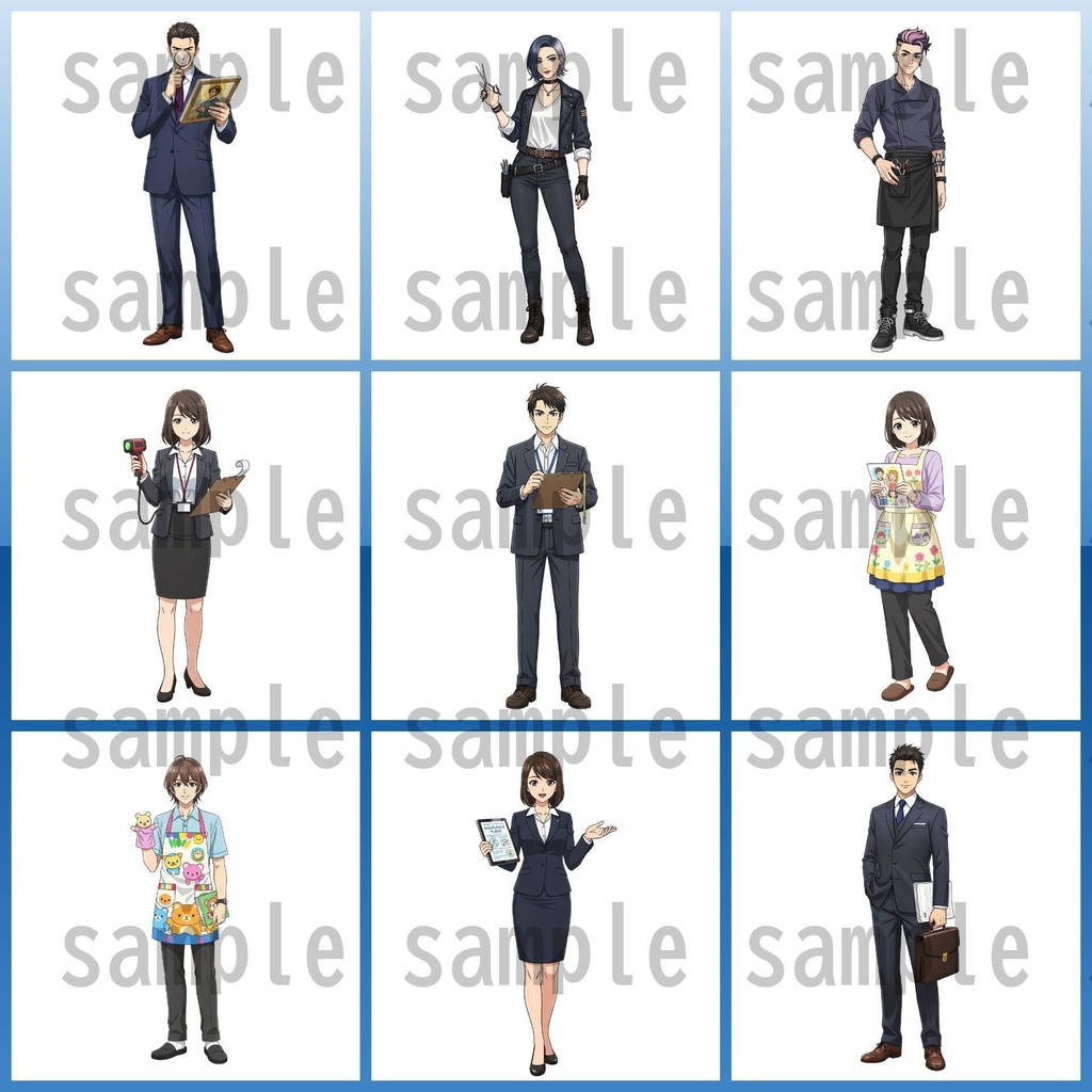 【151枚】現代人 職業立ち絵イラスト【著作権フリー素材】TRPG/男女全身画像