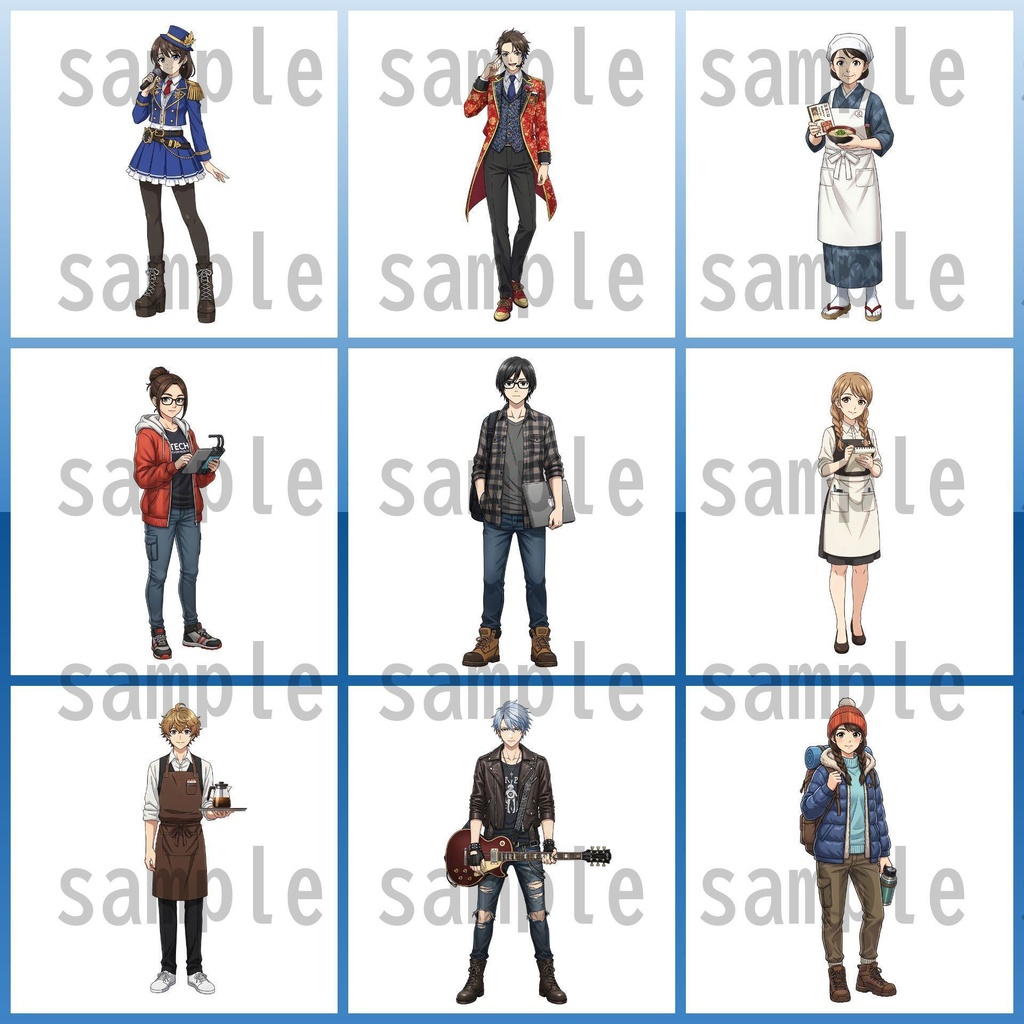 【151枚】現代人 職業立ち絵イラスト【著作権フリー素材】TRPG/男女全身画像