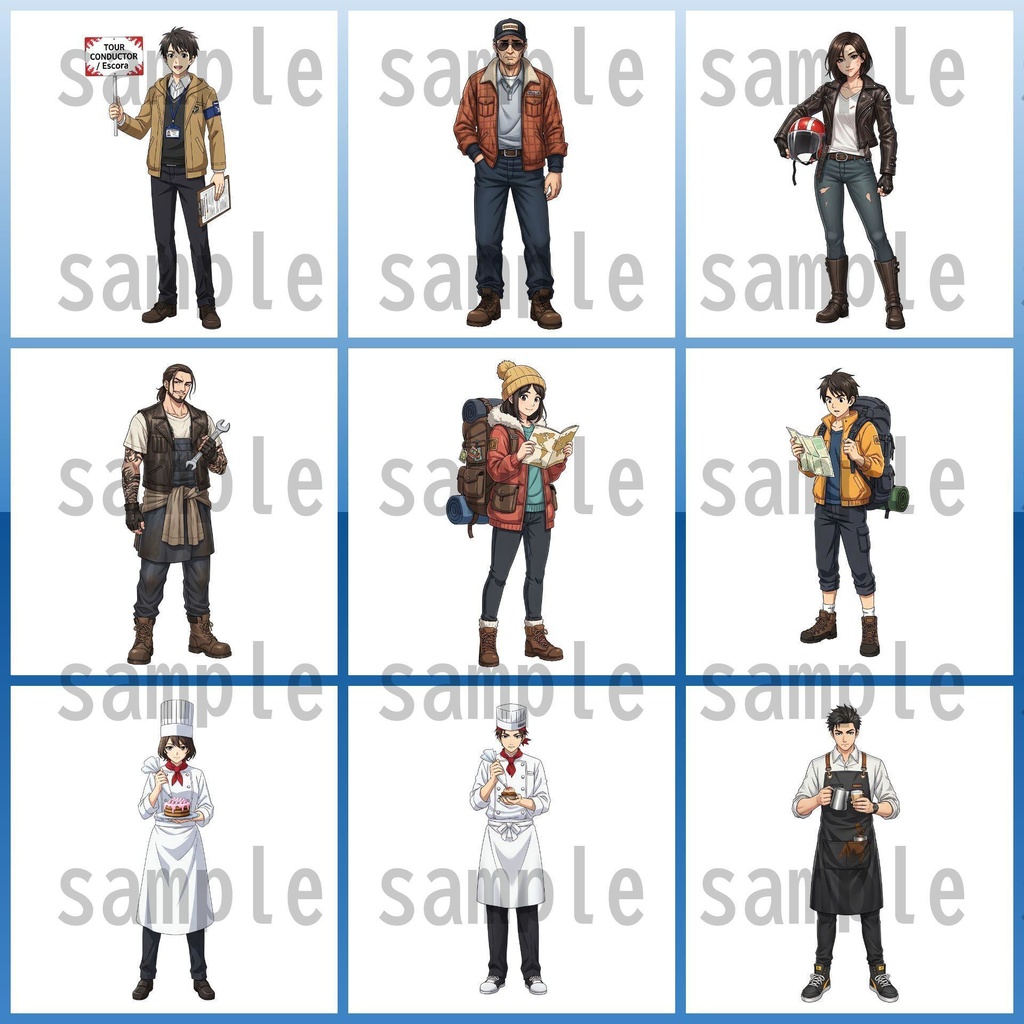 【151枚】現代人 職業立ち絵イラスト【著作権フリー素材】TRPG/男女全身画像