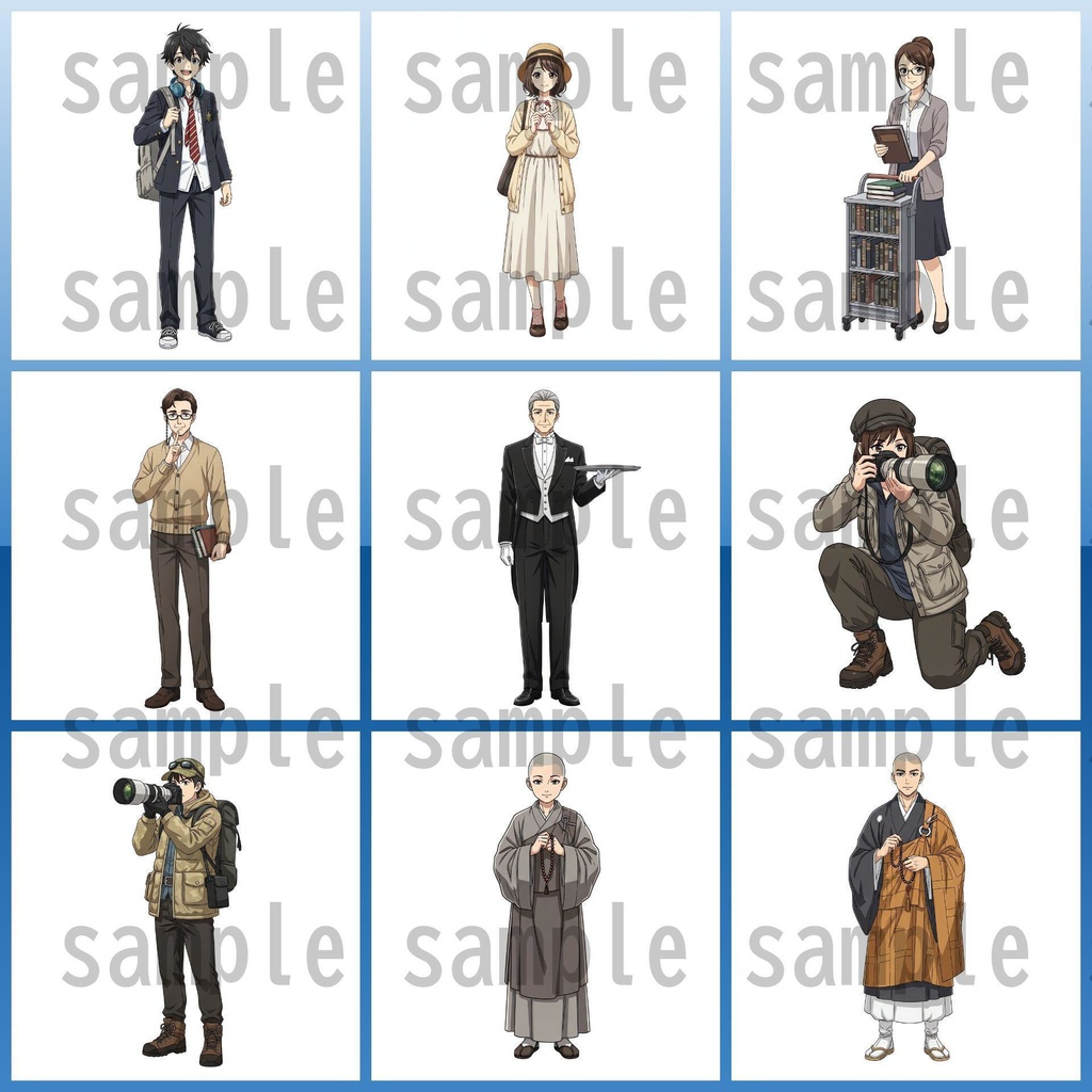 【151枚】現代人 職業立ち絵イラスト【著作権フリー素材】TRPG/男女全身画像