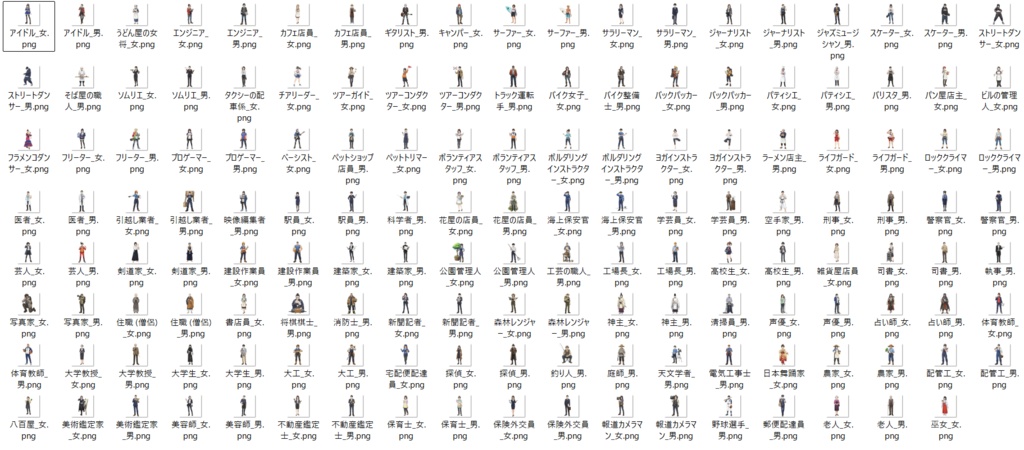 【151枚】現代人 職業立ち絵イラスト【著作権フリー素材】TRPG/男女全身画像