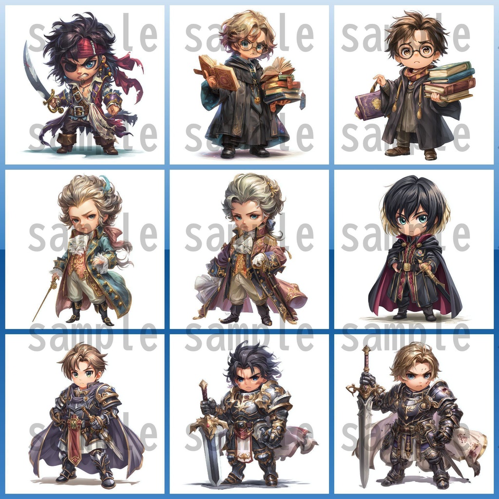 【96枚】デフォルメ RPG NPC立ち絵イラスト【著作権フリー素材】男女全身画像