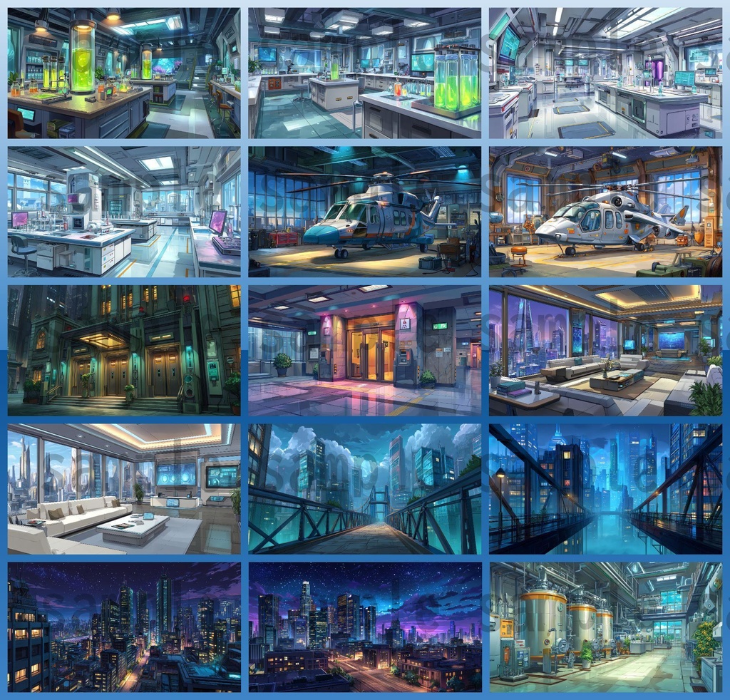 【182枚】SF・未来都市国家 背景イラスト【著作権フリー素材】スマートシティ風景画像