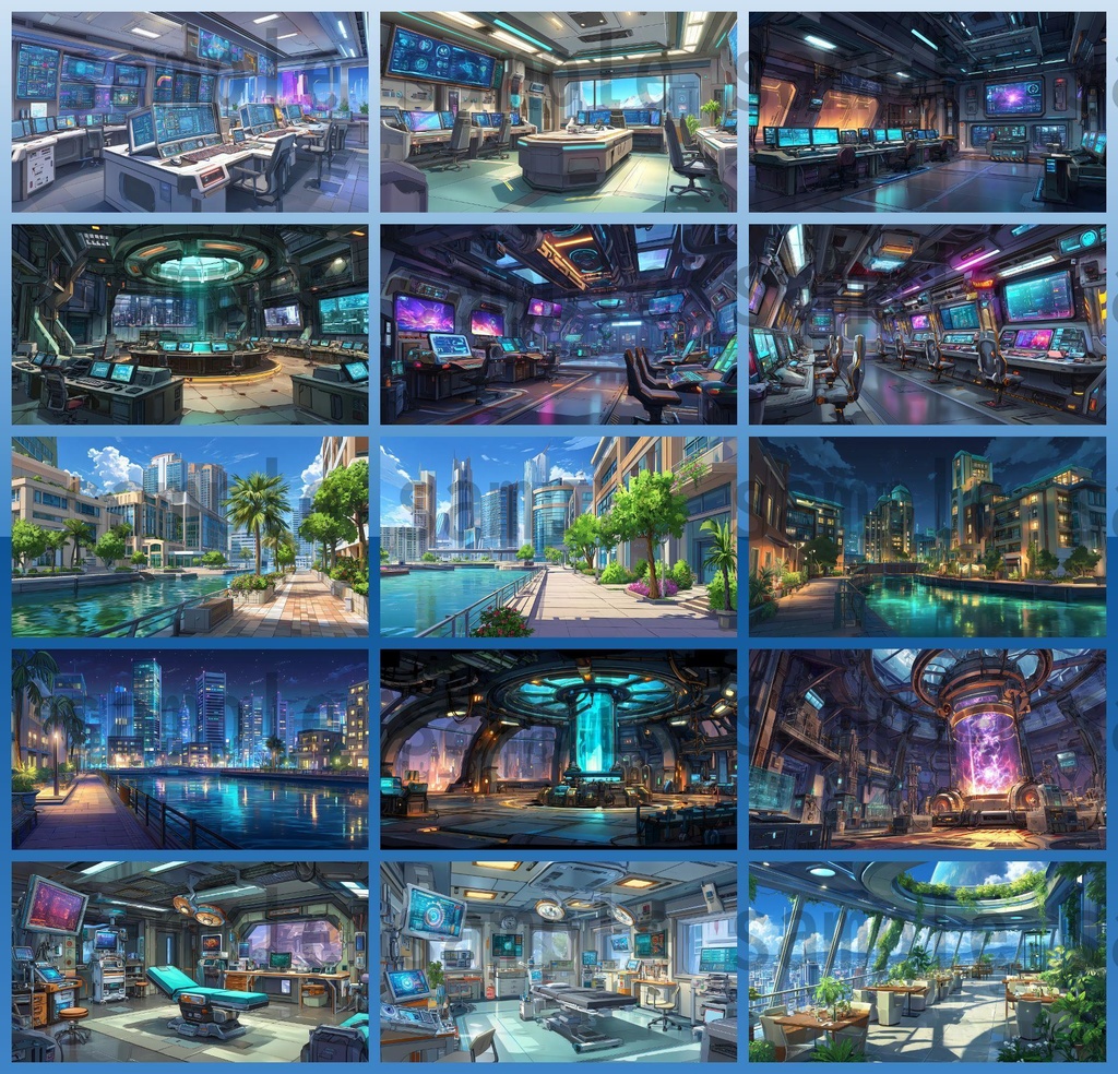 【182枚】SF・未来都市国家 背景イラスト【著作権フリー素材】スマートシティ風景画像