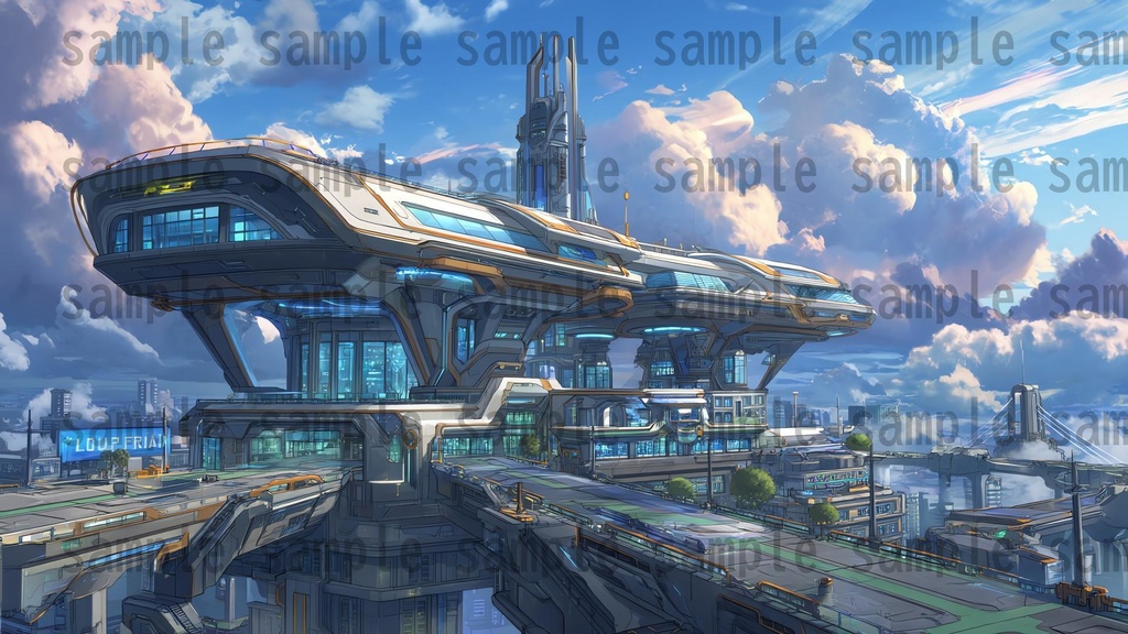 【182枚】SF・未来都市国家 背景イラスト【著作権フリー素材】スマートシティ風景画像