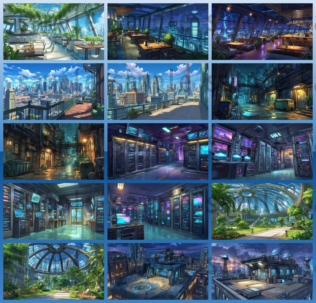 【182枚】SF・未来都市国家 背景イラスト【著作権フリー素材】スマートシティ風景画像