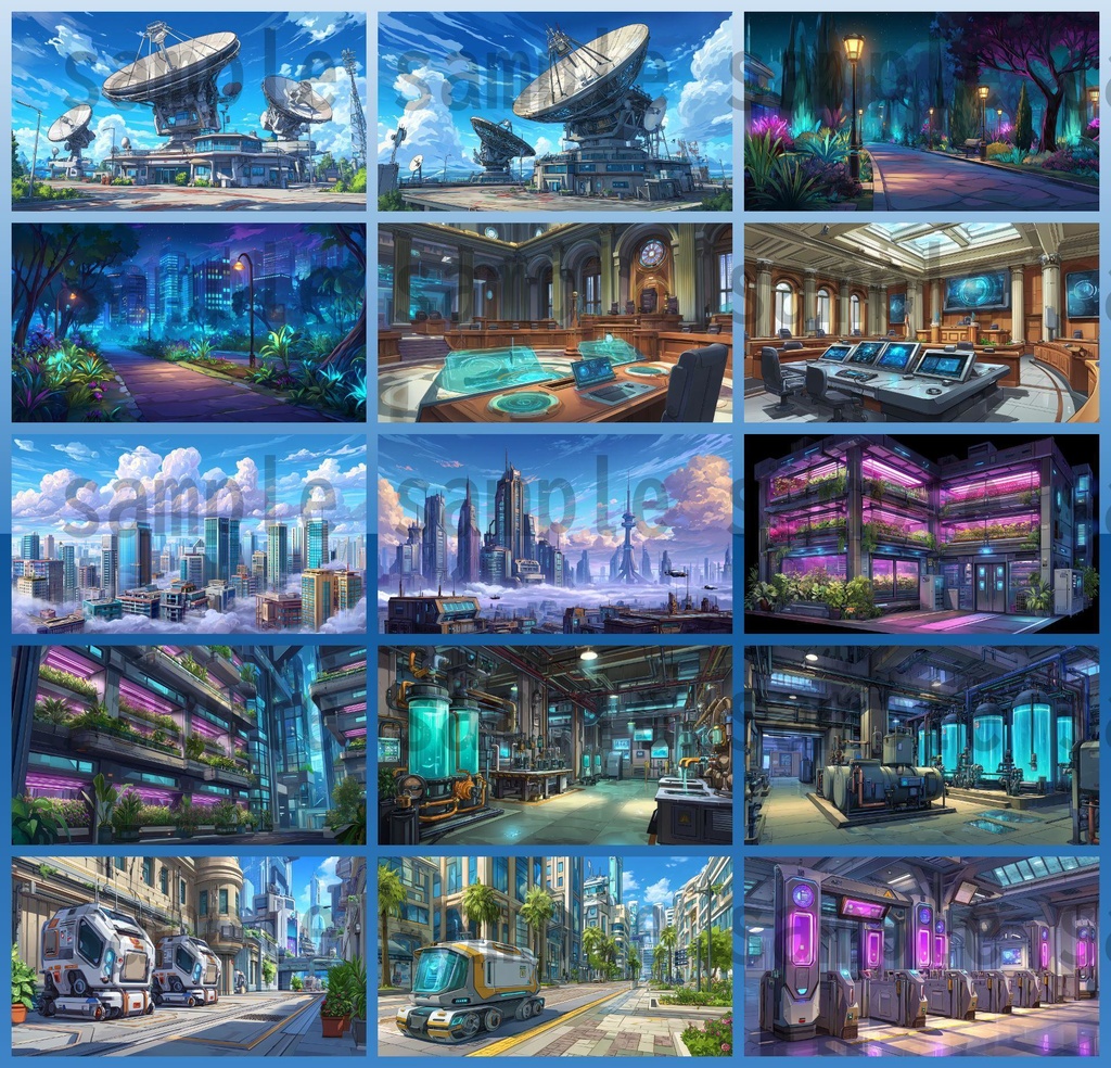 【182枚】SF・未来都市国家 背景イラスト【著作権フリー素材】スマートシティ風景画像