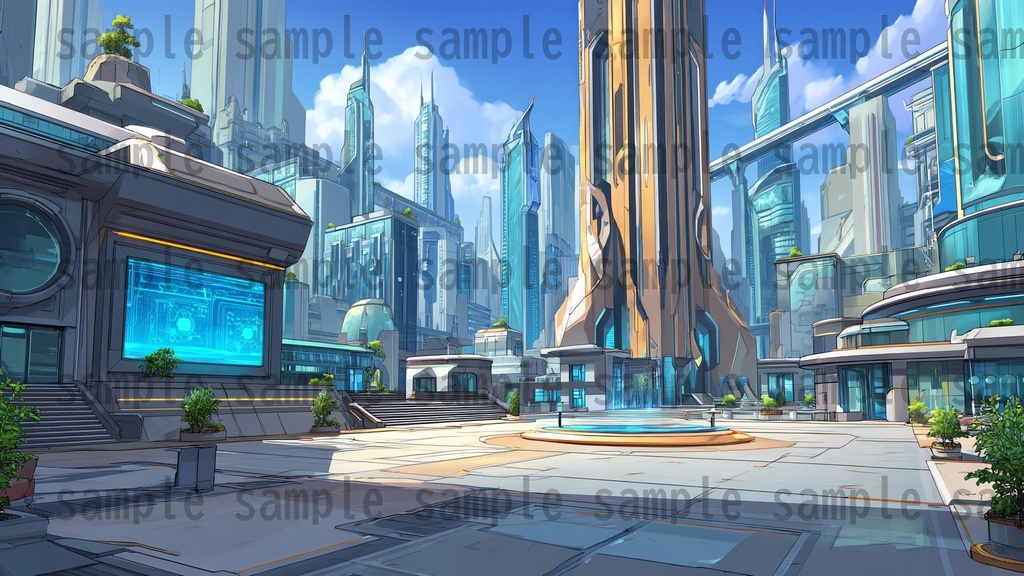 【182枚】SF・未来都市国家 背景イラスト【著作権フリー素材】スマートシティ風景画像