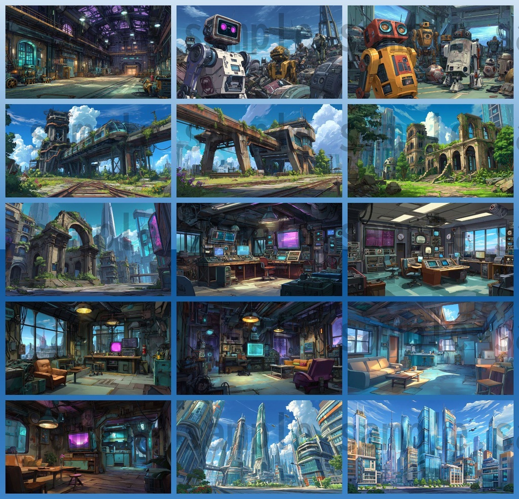 【182枚】SF・未来都市国家 背景イラスト【著作権フリー素材】スマートシティ風景画像