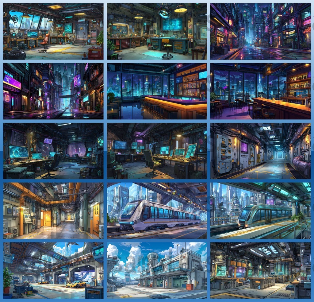 【182枚】SF・未来都市国家 背景イラスト【著作権フリー素材】スマートシティ風景画像