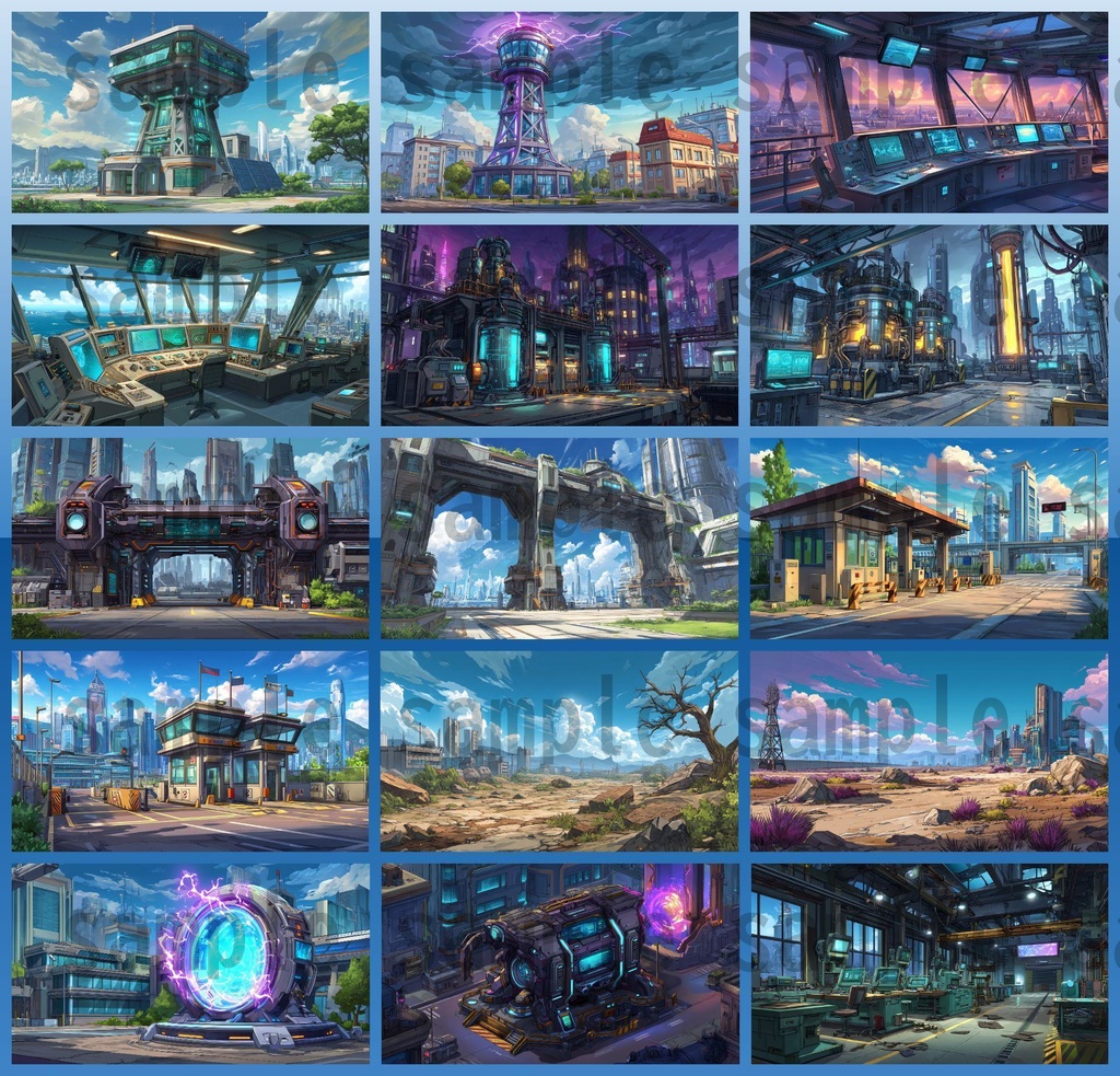 【182枚】SF・未来都市国家 背景イラスト【著作権フリー素材】スマートシティ風景画像