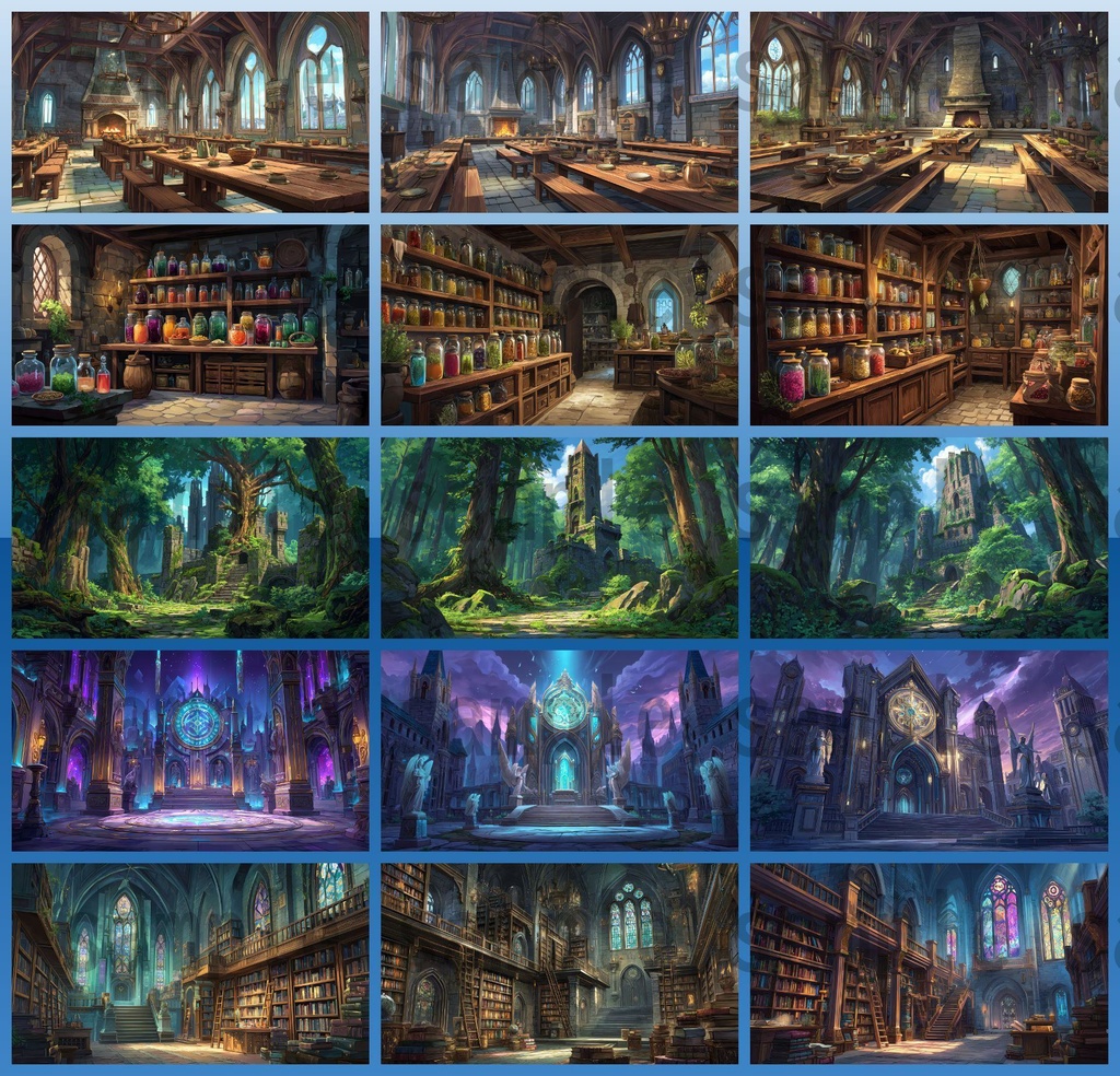 【372枚】ファンタジーRPG お城関連の背景イラスト【著作権フリー素材】