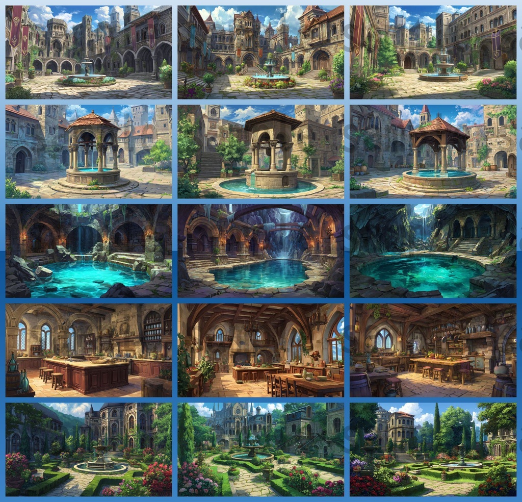 【372枚】ファンタジーRPG お城関連の背景イラスト【著作権フリー素材】