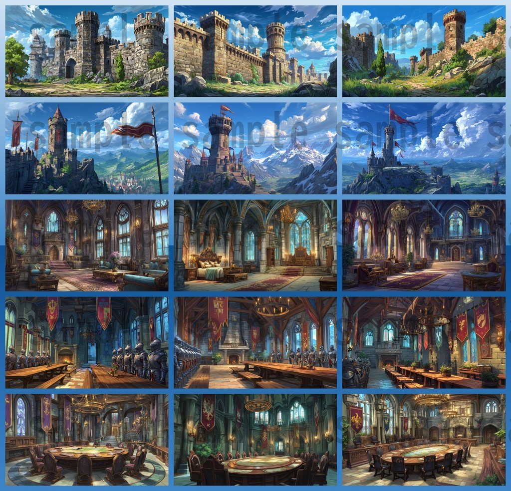 【372枚】ファンタジーRPG お城関連の背景イラスト【著作権フリー素材】