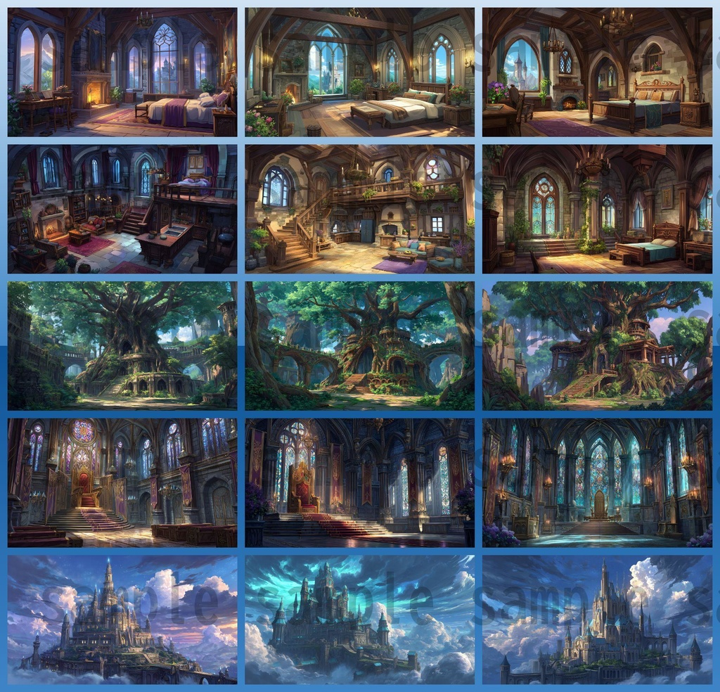 【372枚】ファンタジーRPG お城関連の背景イラスト【著作権フリー素材】