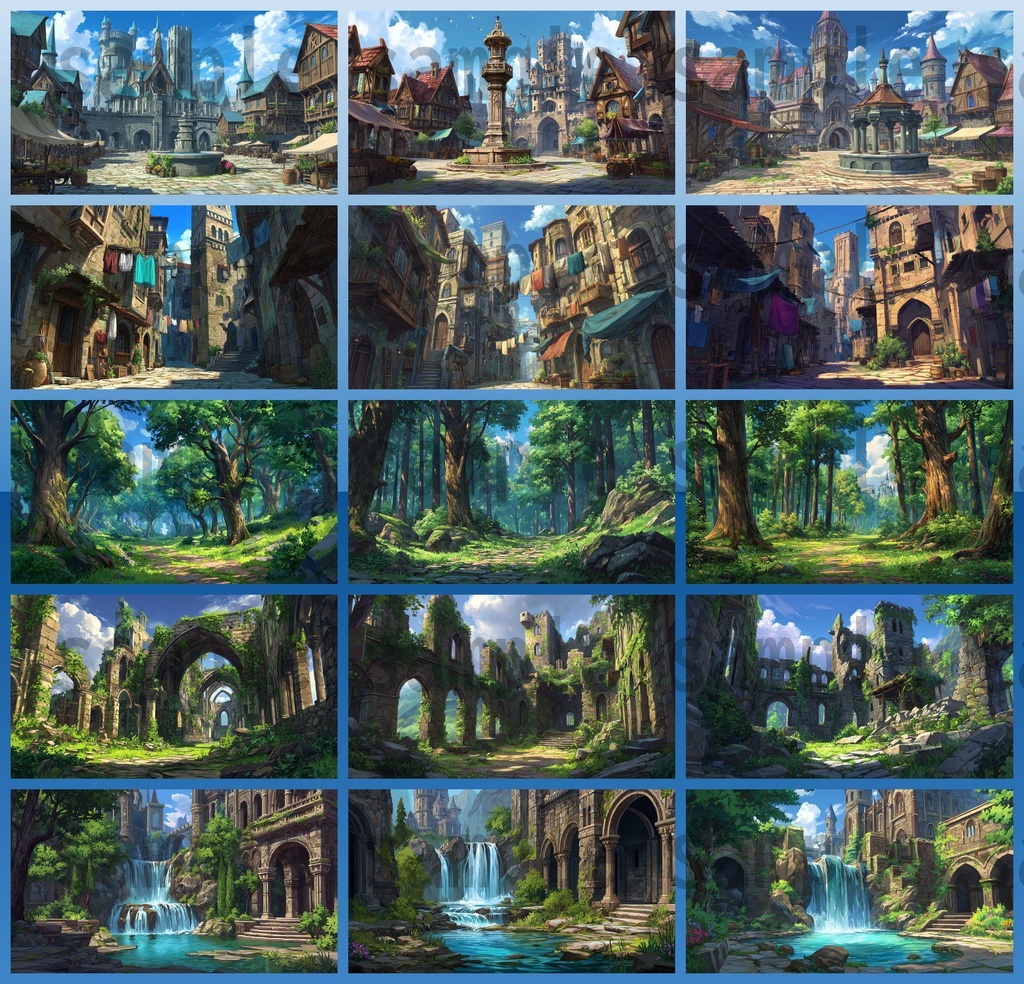 【372枚】ファンタジーRPG お城関連の背景イラスト【著作権フリー素材】