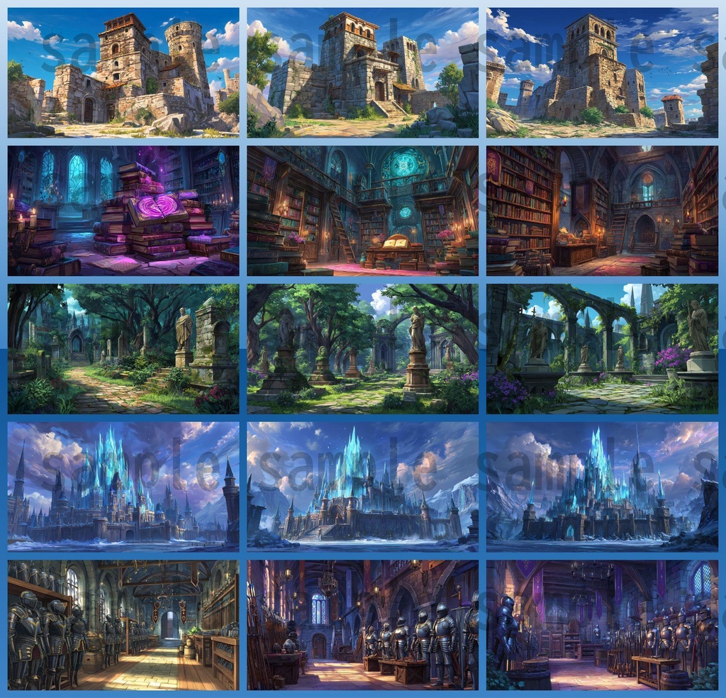 【372枚】ファンタジーRPG お城関連の背景イラスト【著作権フリー素材】