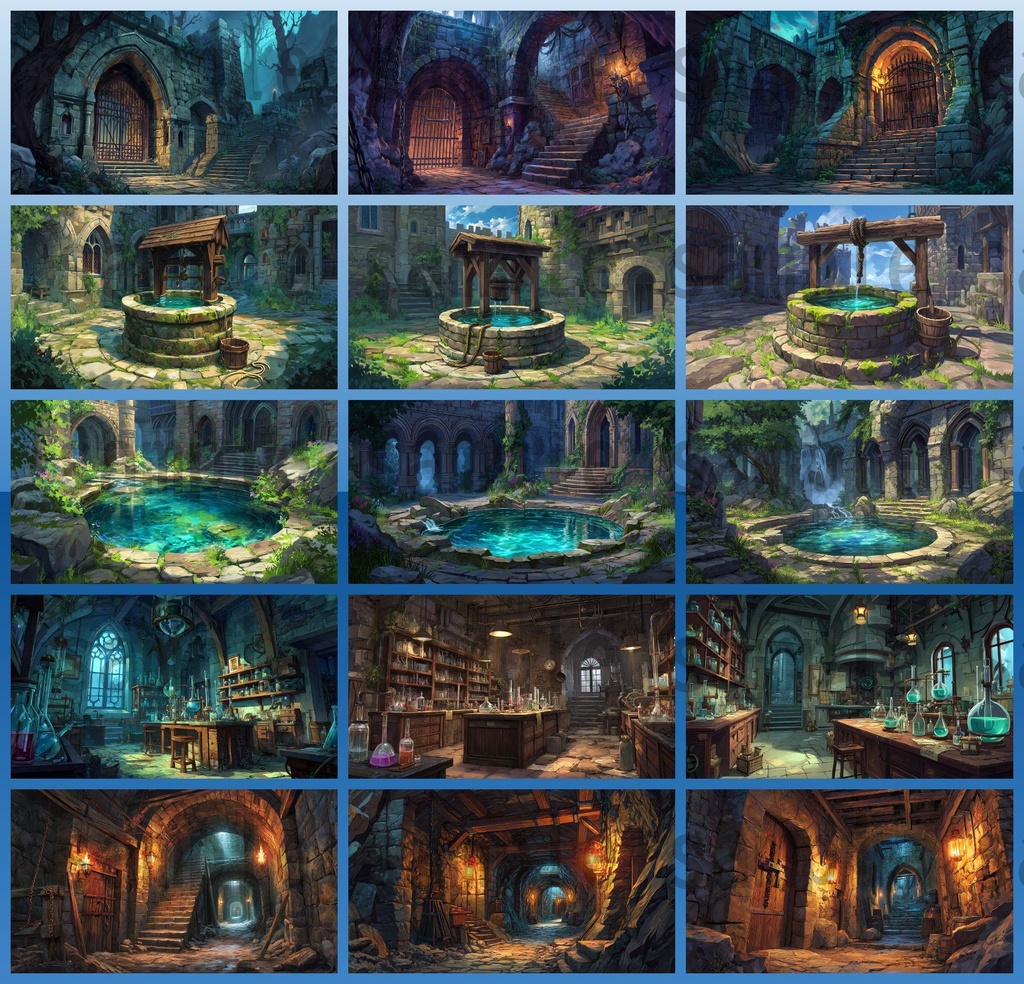 【372枚】ファンタジーRPG お城関連の背景イラスト【著作権フリー素材】