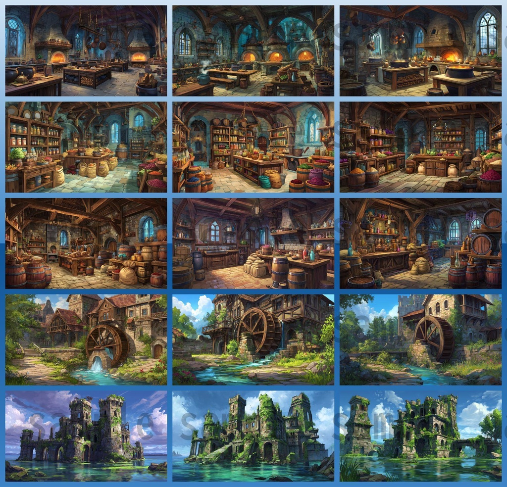 【372枚】ファンタジーRPG お城関連の背景イラスト【著作権フリー素材】