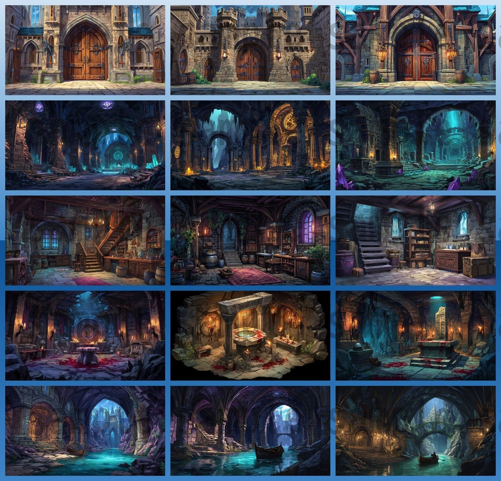 【372枚】ファンタジーRPG お城関連の背景イラスト【著作権フリー素材】