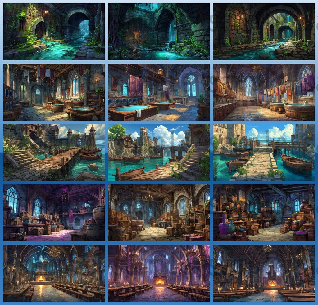 【372枚】ファンタジーRPG お城関連の背景イラスト【著作権フリー素材】