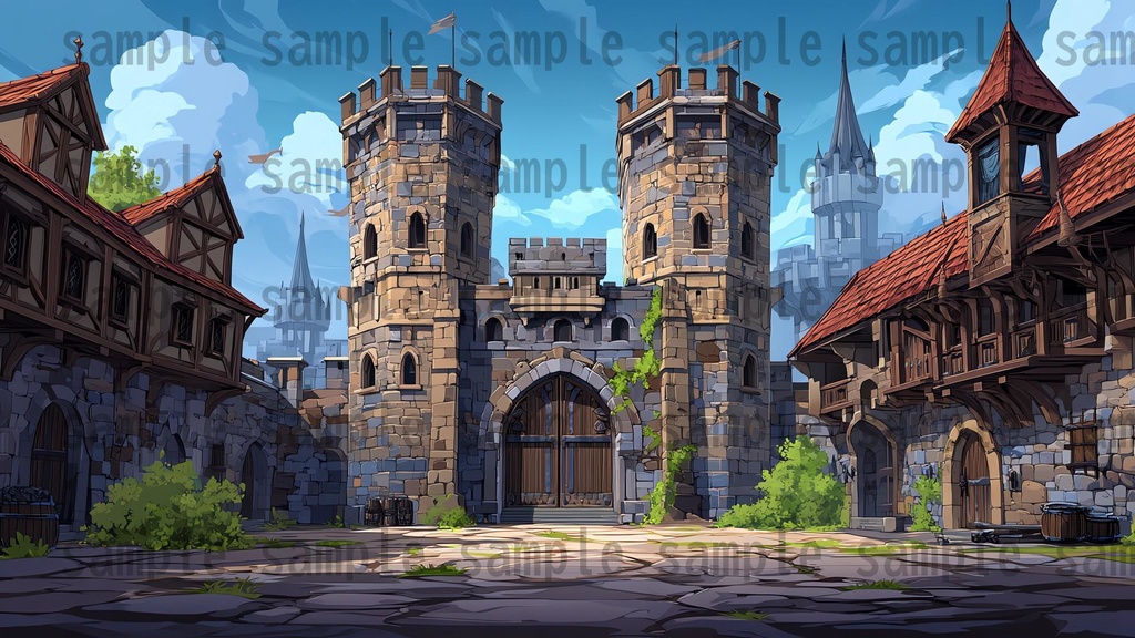 【372枚】ファンタジーRPG お城関連の背景イラスト【著作権フリー素材】