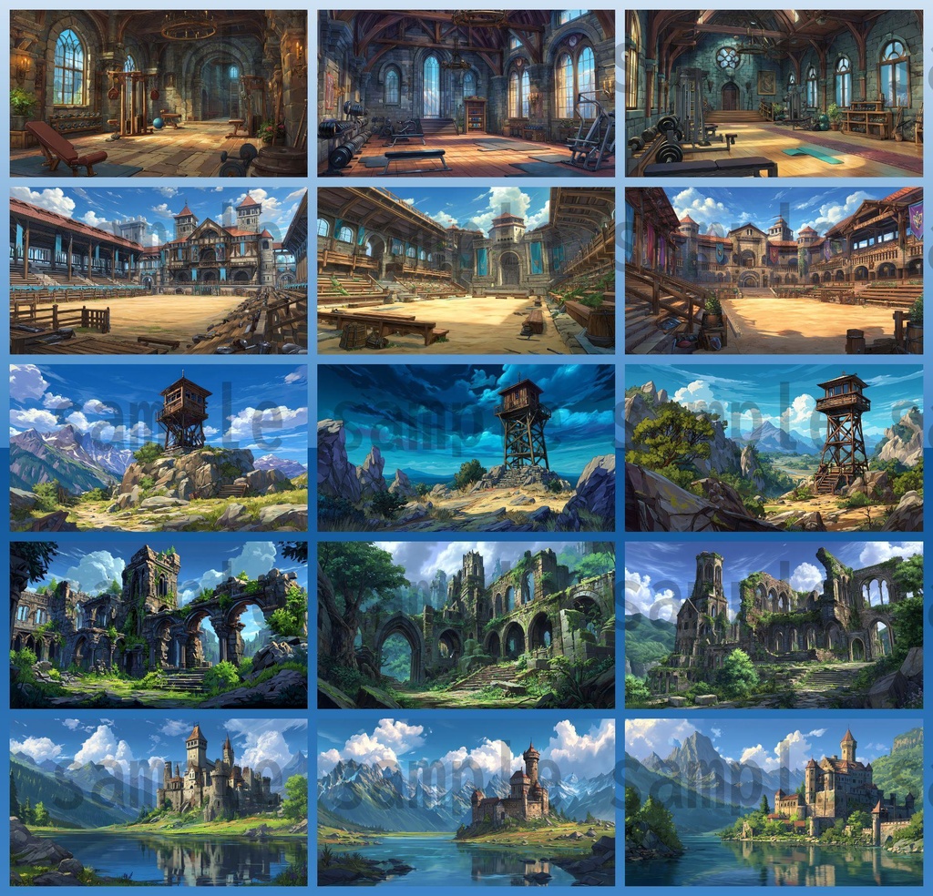 【372枚】ファンタジーRPG お城関連の背景イラスト【著作権フリー素材】