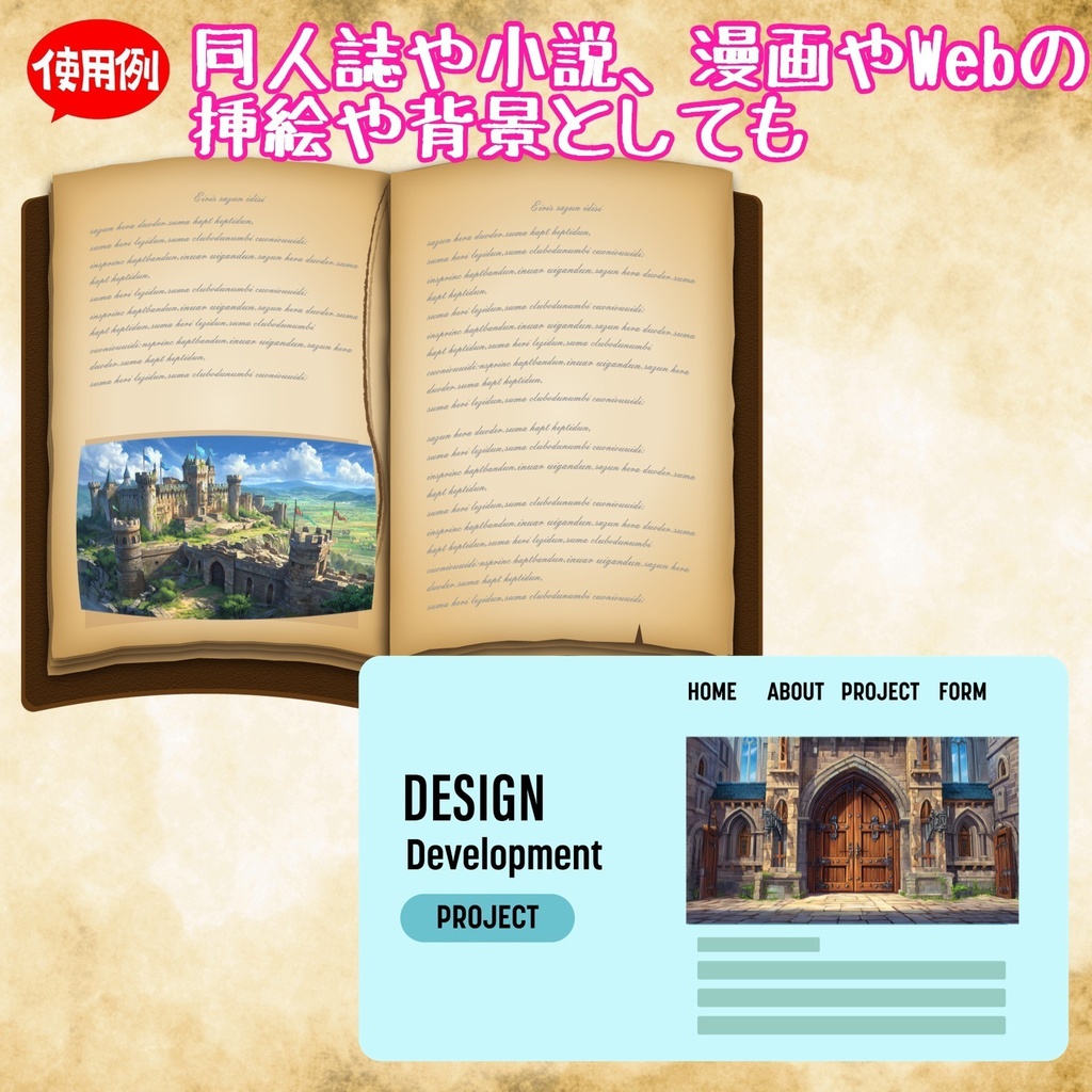 【372枚】ファンタジーRPG お城関連の背景イラスト【著作権フリー素材】