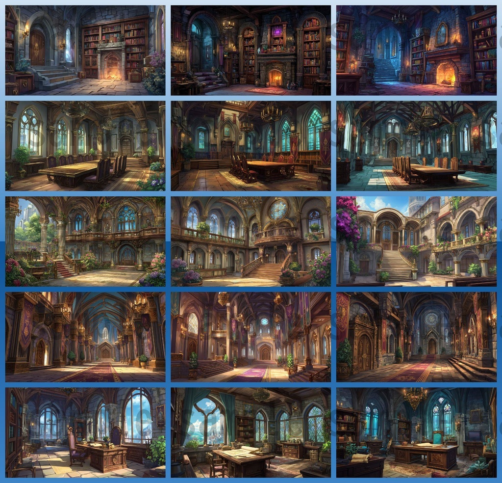 【372枚】ファンタジーRPG お城関連の背景イラスト【著作権フリー素材】