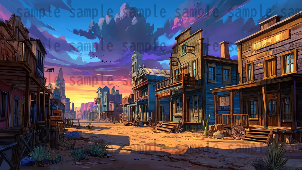 【279枚】アメリカ西部開拓時代 背景イラスト【著作権フリー素材/風景画】