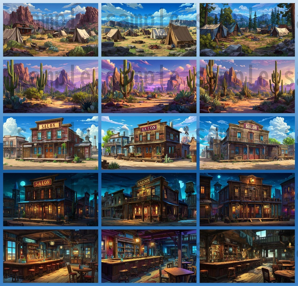 【279枚】アメリカ西部開拓時代 背景イラスト【著作権フリー素材/風景画】