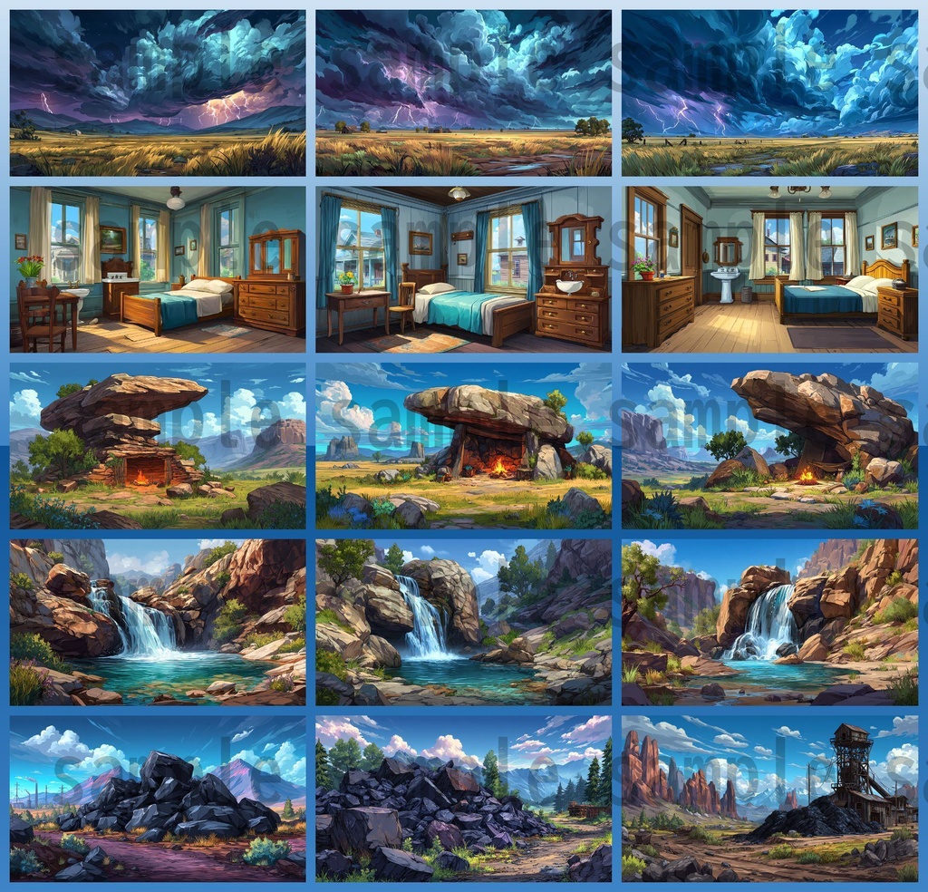 【279枚】アメリカ西部開拓時代 背景イラスト【著作権フリー素材/風景画】