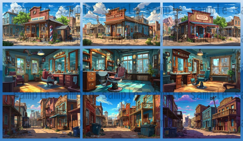 【279枚】アメリカ西部開拓時代 背景イラスト【著作権フリー素材/風景画】