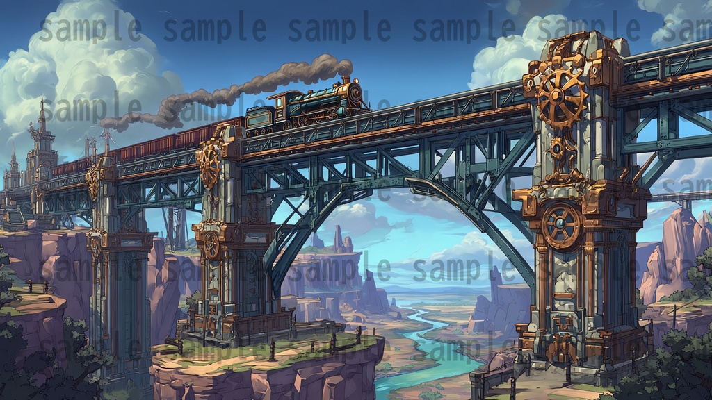 【282枚】スチームパンク ファンタジー風景イラスト【著作権フリー素材】