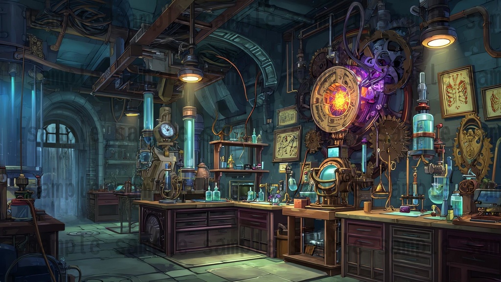 【282枚】スチームパンク ファンタジー風景イラスト【著作権フリー素材】